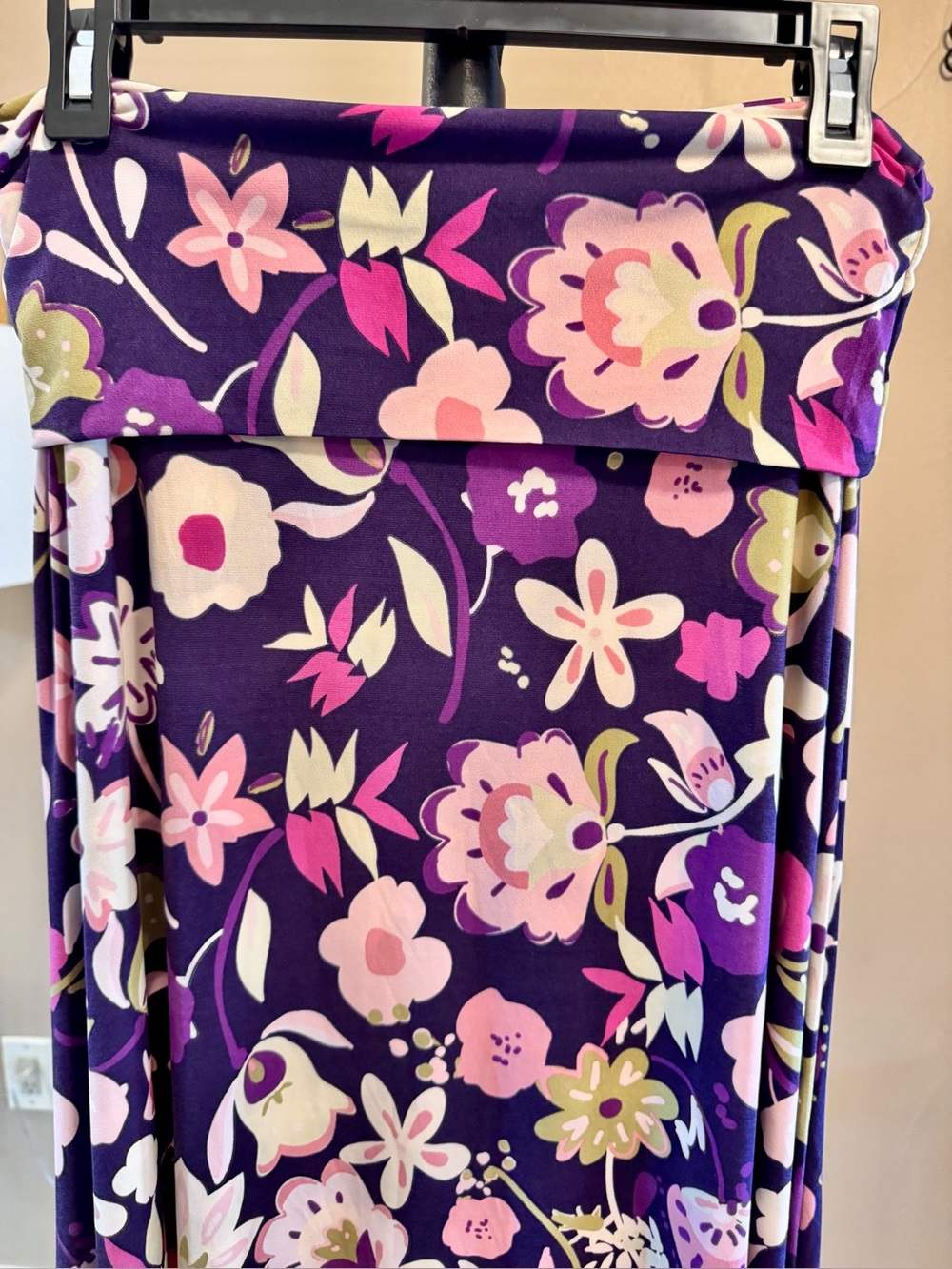 LulaRoe Women’s Purple Floral Maxi Skirt - Foldover Waist Womens Sz small - Picture 2 of 5